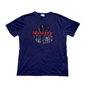 Moncler Blue Graphic Logo Mens XL T-shirt